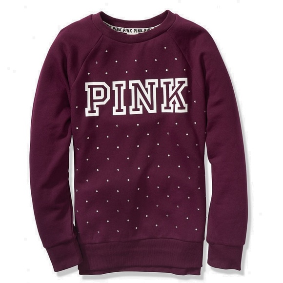 Sweat-shirt Oversize Victoria's Secret PINK - Bling, Motif Floral, Neuf Avec étiquette